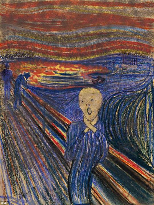 The scream with Hazelwood mine fire in background